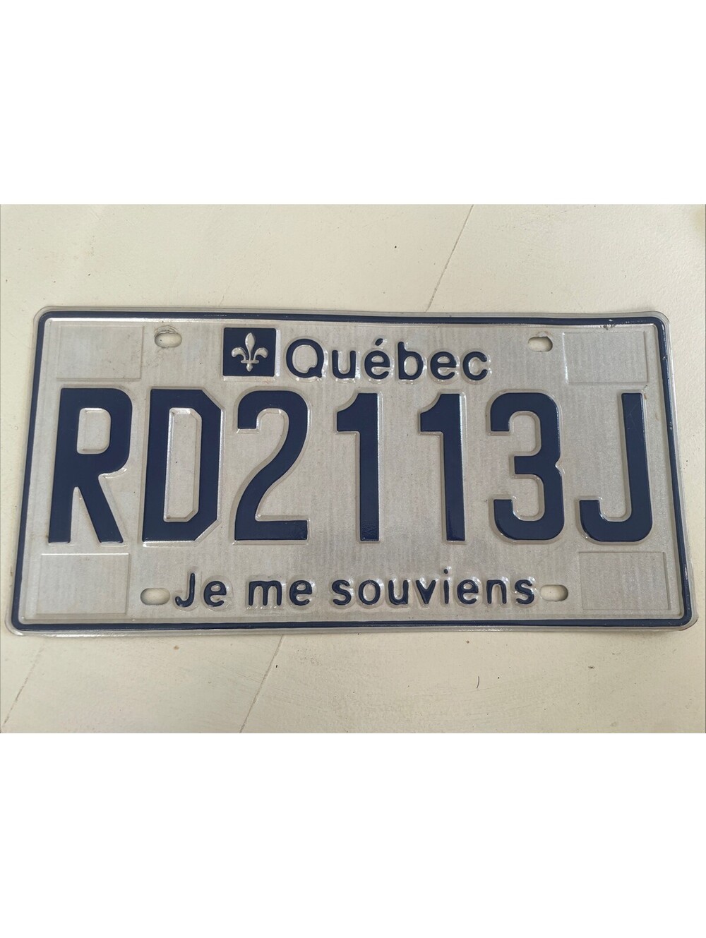 Quebec License Plate QC Canada Canadian Vintage Expired Province RD2113J